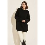 benguen Kendinden Desenli Triko Tunik R4444 Siyah