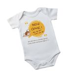 Beni Öpme Bebek Zıbını, Beyaz Pamuklu, Sevimli Baskılı, Yenidoğan Unisex Giyim, Türkçe Mesajlı, Sarı Daire Tasarımlı (9-12 ay)