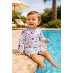 Beniizle Desenli Fermuarlı Unisex Bebek Mayo