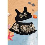 Beniizle Fiyonk Detaylı Kız Çocuk Siyah Mayo Bikini Takım