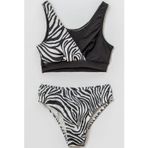 Beniizle Zebra Desenli Kız Çocuk Bikini Takım