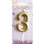 Benim Marifetlerim - 3 Yaş Altın Pasta Mumu