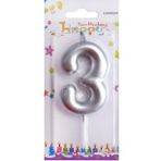 Benim Marifetlerim - 3 Yaş Gümüş Pasta Mumu