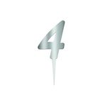 Benim Marifetlerim - 4 rakamı Gümüş Pleksi Pasta Süsü