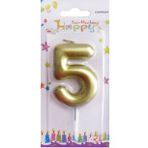 Benim Marifetlerim - 5 Yaş Altın Pasta Mumu