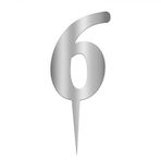 Benim Marifetlerim - 6 Rakamı Gümüş Pleksi Pasta Süsü