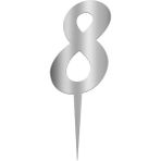 Benim Marifetlerim - 8 Rakamı Gümüş Pleksi Pasta Süsü