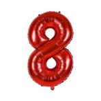 Benim Marifetlerim - 8 Rakamı Kırmızı Folyo Balon 40 inch 90 cm