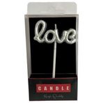 Benim Marifetlerim Love Gümüş Pasta Mumu