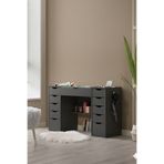 benim odam Diva Takı Düzenleyicili Cam Tablalı 11 Çekmeceli Kulis Makyaj Masası - Çalışma Masası Antrasit Gri