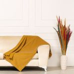 Benimol Hardal Dokuma Kadife Şönil Çift Taraflı Koltuk Örtüsü Şalı 175x215cm - 175 x 215 cm