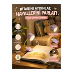 BENİMOLMALI Ledli Klipsli Çiçek Okuma Lambası Mandallı Pil Hediyeli Işık Masa Lambası Kitap Okuma Işığı