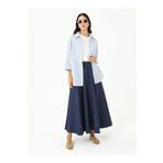 Benin Beli Lastikli Pamuklu Basic Poplin Etek - Lacivert - Benin