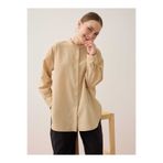 Benin Hakim Yaka Basic Tunik - Bej -