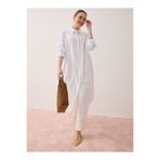 Benin Pamuklu Poplin Oversize Gömlek Tunik - Beyaz- Benin
