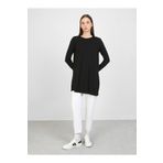 Benin Viskon Kumaştan Bisiklet Yaka Tunik 85 Cm - Siyah -