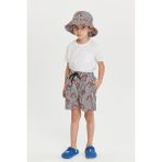 Benitto Kids Erkek Çocuk Desenli Deniz Şortu 7004 - 10 Yaş - Kırmızı