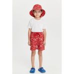 Benitto Kids Erkek Çocuk Desenli Deniz Şortu 7008 - 14 Yaş - Kırmızı