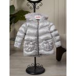Benitto Kids Kız Bebek Çocuk Kapüşonlu Mont 51360 - Gri - 8 Yaş
