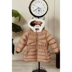 Benitto Kids Kız Bebek Kapüşonlu Kışlık Mont 51333 - 4 Yaş - Kahve