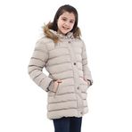 Benitto Kids Krem Natural Kürklü Kız Çocuk Kaban