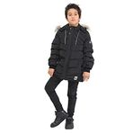 Benittokids Natural Kürklü Erkek Çocuk Kaban 51237 Siyah 12 YAŞ