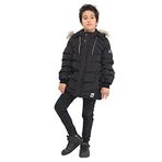 Benittokids Natural Kürklü Erkek Çocuk Kaban 51237 Siyah 14 YAŞ