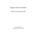Benjamin Harrison Freedman Speech at the Willard Hotel 1961: Zionism and Germany Developments from 1916 to 1938