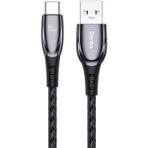 Benks D40 Type-C USB Kablo 5A 25W 2 m Data Kablo 480 Mbps Kumaş Örgü Siyah Hızlı Şarj Kablosu