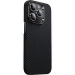 Benks iPhone 14 Pro Max Uyumlu Kılıf Magsafe Özellikli Karbon Fiber Benks 600D Essential Kevlar Kapak - Siyah