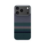 Benks İphone 17 Pro Uyumlu Kılıf M-Safe Özellikli Karbon Fiber Aurora Armorpro Kevlar Kapak Yeşil