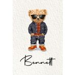 Bennett: Cahier personnalisé avec prénom Bennett | Cadeau d'anniversaire pour enfant, garçon, homme, copain ... | Nounours | 110 pages lignée, Petit Format 6x9 pouces (15,24 x 22,86 cm)