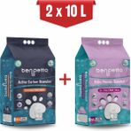 Benpetto AB250 Aktif Karbon & Bebek Pudrası Parfümlü 2x10 lt Kedi Kumu