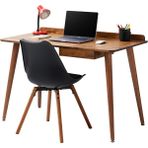 Bensett Napi Çalışma Masası, %100 Masif Ahşap, Çekmeceli, 120x60 Cm, Ceviz