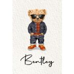 Bentley: Cahier personnalisé avec prénom Bentley | Cadeau d'anniversaire pour enfant, garçon, homme, copain ... | Nounours | 110 pages lignée, Petit Format 6x9 pouces (15,24 x 22,86 cm)