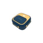 Bento 500ML Lunchbox Tek Katlı Çelik Sefer Tası Yemek Kutusu (Lacivert-Sarı) - Kestane Akaju - Option-1