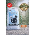 Bentonit Doğal Tozsuz Kedi Kumu 20 Litre %100 Beyaz Bentonit Kalın Taneli Kokusuz Topaklanan Premium Kedi Kumu