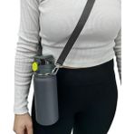 Bentopia Paslanmaz Çelik Su Matarası - 600 ml - Askılı - Pipetli Veya Pipetsiz Çelik Suluk - Siyah