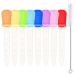 Benvo 8 paket sıvı damlalık, silikon ve plastik damlalık, ampul uçlu damlalık, 5 ml, sakızlı ayı, kalıp ve şeker kalıpları, jel yapıcı, yağ bilimi, el sanatları projeleri (temizleme fırçalı)