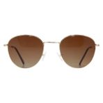 Benx Sunglasses 8004-C14 Genç Kadın Oval Çerçeveli Metal UV400,POLARIZE Güneş Gözlüğü - Kahverengi