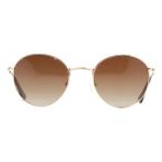 Benx Sunglasses 8006-C.14 Genç ,kadın, Erkek Unisex Yuvarlak Çerçeveli Metal Polarize Güneş Gözlüğü - Altın - Kahve
