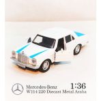 Benz W114 | Çek Bırak E220 Metal Araba | Diecast 1:36 Model Oyuncak - Beyaz - Mavi