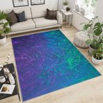Benzersiz İndigo Mor 90 x 120 cm Parça Halı - Soyut Floresan Çizgiler Doku Kaymaz Giriş Kapı Paspası Mutfak ve Oturma Odası için Modern Zemin Paspası Kahve Sandalyesi için Mükemmel