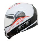 Beon B700 B-Shock Çene Açılır Vizörlü Kask Beyaz - Kırmızı