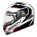 Beon Çene Açılır Vizörlü Kask B700 Aır Tek Beyaz Siyah Kırmızı L