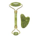 Beper C301ABE101 Gua Sha Yeşim Taşında Jade Roller & Gua Sha Masaj Aleti, Yüz ve Vücut Masaj, Rahatlatıcı, Modelleme ve Yaşlanma