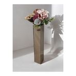 BeQ Home Bronz Aynalı 60 Cm Büyük Zemin Vazosu-dekoratif Dikey Çizgili Uzun Bronz Ayna Vazo