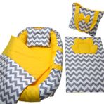 Berababy Babynest Çantalı Gri ve Sarı Model Bebek Yuvası 5 Parça Set