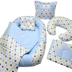 Berababy Babynest Emzirme Yastıklı Renkli Puantiye Model Bebek Yuvası 6 Parça Set