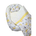 Berababy Babynest Pikeli Sarı Ay Model Bebek Yuvası 3 Parça Set